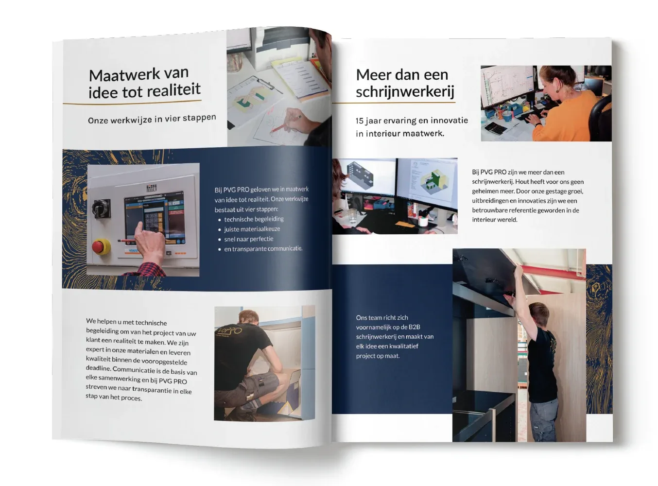 Opengeslagen promomagazine van PVGPRO